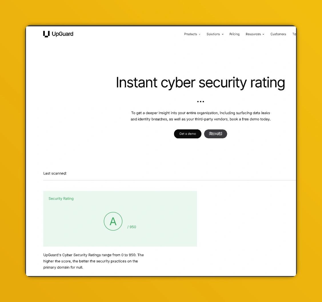 UpGuard Security Score