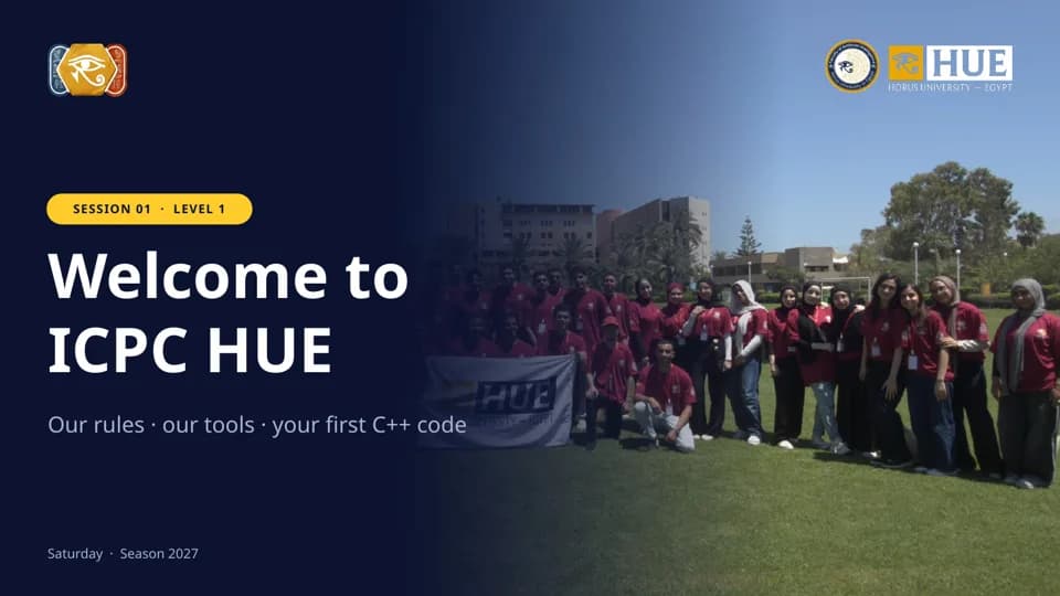 Welcome to ICPC HUE & C++ Basics